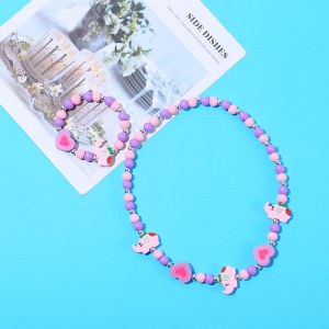 2 Cái/bộ Hạt Gỗ Tự Nhiên Bộ Trang Sức Cho Bé Gái Họa Tiết Động Vật Dễ Thương Vòng Cổ Và Vòng Tay Thời Trang Dự Tiệc Phụ Kiện Cho Trẻ Em