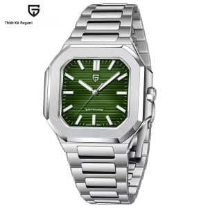 Đồng Hồ Thạch Anh Nam PAGANI DESIGN Sporty Elegance Có Chức Năng Phát Sáng Dây Đeo Bằng Da Pha Lê Sapphire Vỏ Thép Không Gỉ Chống Sốc