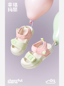 Girls Summer Slip-On Sandals Anti-Slip Breathable Outdoor Headed Beach Shoes Soft Bottom Childrens Footwear Princess Style EVA Material