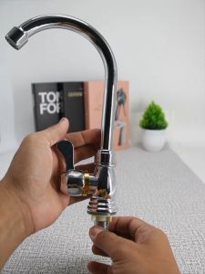 Kran Air Cuci Piring Wastafel Tancap Bawah 1/2 Inch Bahan Plastik ABS Chrome SLT 19-110