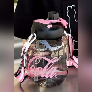 GERM Tumbler Botol Air Termos Botol Tritan Coca Cola Collection Happy Tritan Water Bottle With Straw 1400ml