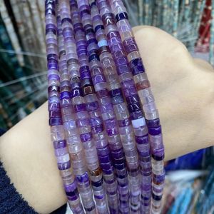 Tự Nhiên 3*6 Mm Thạch Anh Tím Rời Hạt Cho DIY Trang Sức Làm Lý Tưởng Cho Vòng Tay Dây Chuyền Mặt Dây Chuyền