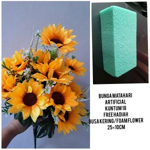 Bunga Matahati artificial kuntum 18 free hadiah busa kering buat rangkaian bunga