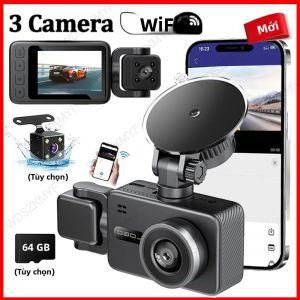 Camera Hành Trình Ô Tô 2/3 Kênh 1080P DVR Hộp Đen Với Camera Trước Và Sau 150 Độ °   Chức Năng Phát Hiện Chuyển Động Bằng Cảm Biến G Góc Nhìn Chức Năng WiFi
