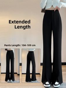 LANKELISHA | Long Length Split Flare Womens High Waist Loose Pants