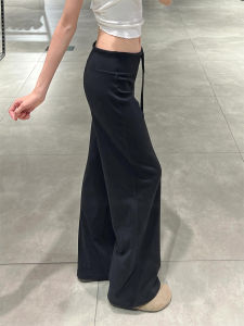 High Waist Black Straight Leg Sport Sweatpants Womens Summer New Style Drapey Lazy Loose Spring Autumn Wide Leg Long Pants