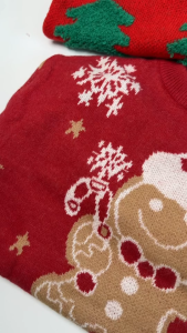 เสื้อไหมพรม สเวตเตอร์แขนยาวลายคริสต์มาส หนานุ่ม(SP37)