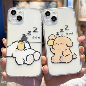 Creative Transparent Silicone Phone Case for iPhone 15 16 pro Max 14 plus 13 Cartoon 12 Mini 7/6 Couple Cute Dog Whistle Design