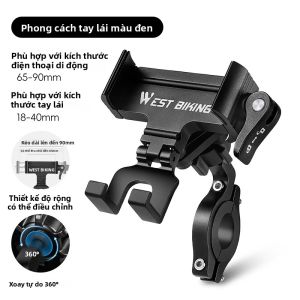 XE ĐẠP TÂY 360 ° Xoay Hợp Kim Nhôm Giá Đỡ Điện Thoại Trên Xe Đạp Có Thể Điều Chỉnh Tay Cầm Gắn Cho 65-90MM Điện Thoại Đen/Đỏ/Bạc