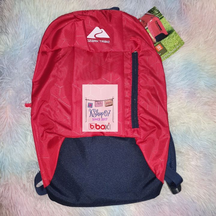 Ozark Trail Adult 10 Liter Backpacking Daypack Unisex Red Stripe