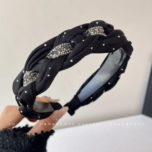 This Years Popular Pearl Black Hair Hoop Womens Headwear for Face Wash Hair Tie Hairpin Hair Hoop High Skull Top Hair Fixer Head Hoop