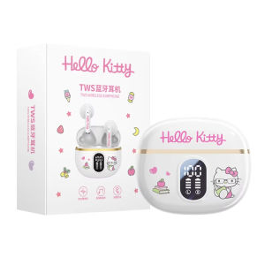 Sanrio | Original Sanrio TWS Bluetooth Earphones Clear Case Kuromi Wireless Headset Hello Kitty In-Ear Sport Noise Reduction Headphone