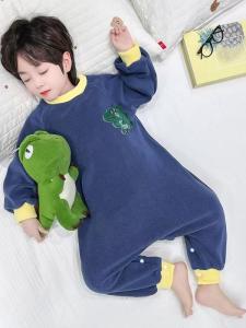 Bộ Đồ Ngủ Lông Khủng Long Cho Bé Trai Mùa Xuân Thu Đồ Ngủ Trẻ Em Bộ Đồ Mặc Nhà Dài Tay Cổ Tròn Phong Cách Hoạt Hình Dễ Thương