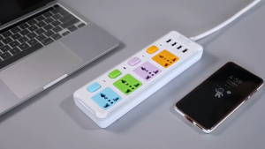 5M Power Strip Extension Outlet Power Socket with 4 Power Socket 4 USB Ports Socket Extension
