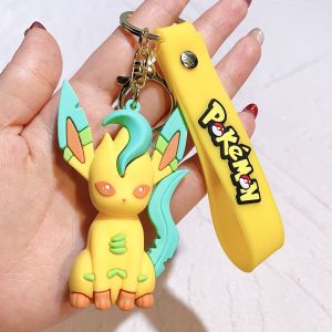 Bandai | 1 Pc Cartoon Pokemon Action Figures Keychain Cute Eeveelution Eevee Pvc Model Collection Kid Gift Toy