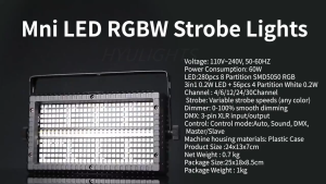 60W RGBW 4in1 LED Strobe Light Bar DMX DJ Disco Stage Lighting for Party Use