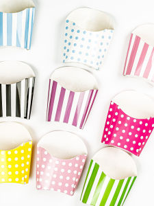 Disposable Fold-Free French Fry Box Chicken Nuggets Snack Box Birthday Dessert Table Candy Popcorn Paper Box Baking Packaging