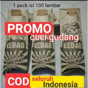 bungkus kebab coklat 24x9 isi 100