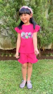 Setelan Anak Cewek Amena Lucuna Warna Fanta Size 1-5 Tahun