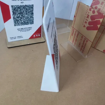CUSTOM/CETAK GAMBAR QRIS AKRILIK PRINT UV BENTUK L MURAH