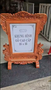 Khung ảnh thờ gỗ Hương cao cấp - khung hình thờ chạm khắc hoa mai nhiều kích thước
