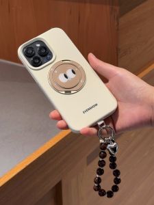 Evenshow Liquid Silicone Phone Case with Stand And Lanyard Full Cover Protection for Apple 17 16 pro Max 15 plus 14 13 Cute Minimalist Design