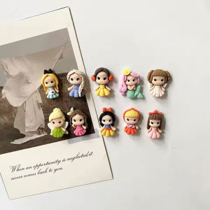 10Pcs Mini Princess Cartoon Girl Resin Fridge Magnets Stickers Hooks Perfect for Photo Message Map Fixed Magnet Home Fine Decor