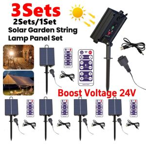 Boost Voltage 24V Solar Panel Controller with Remote for Christmas Garden LED String Copper Light for Outdoor Garden Decoration