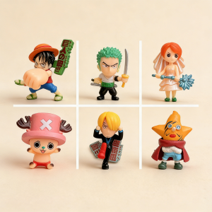 Bandai | 6Pcs/Set One Piece Monkey D. Luffy Nami Usopp Sanji Chopper Roronoa Zoro PVC Action Figures Model Dolls Toys Christmas Gifts