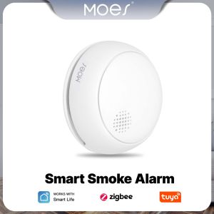 MOES | MOES ZigBee Smart Smoke Alarm Detector Wireless Fire 85dB Sound Siren Sensor Smart Safety Protection Home Kitchen Fire App Alert