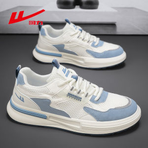 Mens Breathable Running Shoes Summer Collection Thin Style Sporty Casual Net Shoes round Toe Lace-Up PVC Outsole Trendy Footwear