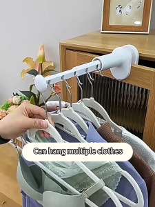 Rak Jemuran Teleskopik Retractable Hanger Folding Clothes Drying Rack Punch-Free Hanging Rack Adjustable 伸缩衣架