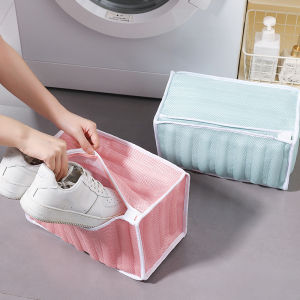 กระเป๋าใส่เสื้อผ้าตาข่ายสำหรับซักเสื้อผ้ากระเป๋ารองเท้าเครื่องซักผ้าพกพากันการเปลี่ยนรูป