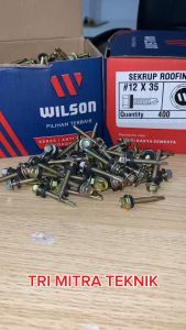 PER 1 BOX Skrup Roofing Kuning Wilson 12x35 - baut baja ringan sekrup rofing