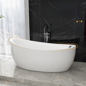 For Home Acrylic Small Apartment Oval Bathtub Independent Seamless Integrated Hotel Homestay Massage Japanese Bathtub