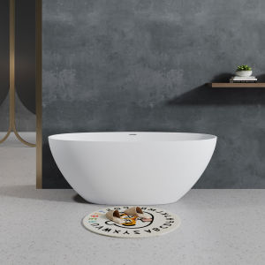 High-Molecular-Weight PMMA Artificial Stone Bathtub Hotel And Homestay Small Apartment Oval Shape Bathtub for Home Use