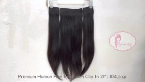 Ryuuta Wig Human Hair Extension Clip Rambut Asli Lurus Panjang 52 cm
