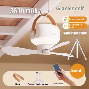 ESMARTER | LED Electric Fan Portable Ceiling Fans Night Lamp Home Outdoor Camping Tent Hanging Tripod Fan Light with Remote Control