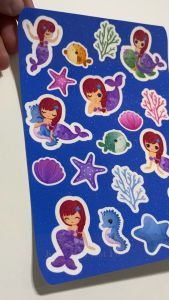 (18 pcs) Cute Mermaid Sticker Set Glittery Laminated (Waterproof and Scratchproof)