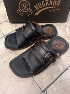 Sandal slop pria kulit full kulit
