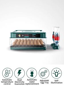 【COD+Spot】Egg incubator 130 fully automatic egg incubator 220V/12V intelligent digital incubator brooder with temperature control and automatic rotation for hatching chickens ducks geese quail birds farm incubator