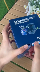 YEZI 7PC Camping Cookware Set with Utensils & Bag Lightweight Compact for Backpacking Hiking Outdoor Cooking