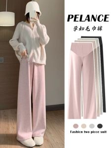 Quần Dài Thường Ngày Cho Phụ Nữ Mang Thai Mùa Thu Đông Quần Dài Ống Rộng Thoải Mái Cạp Cao Phù Hợp Với Mọi Giai Đoạn Mang Thai