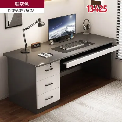 Computer desk home minimalist modern desk with drawer cabinet study table with lock