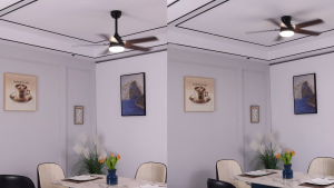 42/52-inch ceiling fan pure copper DC motor low noise 18W LED tri-color light suitable for living room dining room bedroom quiet and high wind speed inverter ceiling fan with light.