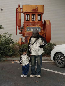 Áo Nỉ Cotton Cổ Tròn Thời Trang Cao Cấp Cho Gia Đình Ba Mẹ Con Và Bốn Người Mặc Ngoài Trời Mùa Thu Đông Cho Bé Trai Và Bé Gái