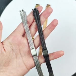 8mm 10mm Ultra Thin Mesh Milanese Loop Watch Strap Small Silm Bracelet Folding Buckle Stainless Steel Women Wrist Band Accessory
