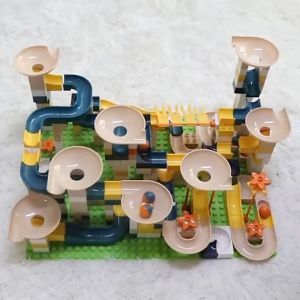 ELEVEN 2 Macaroon 101pcs Morandi 91pcs Marble Race Run Blocks Maze Ball Track compatible with Duploed Slide building blocks
