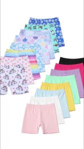 2 Pairs of Childrens Solid Color and Printed Safety Shorts Soft and Comfortable Beach Shorts for Boys and Girls for Daily Wear in Summer