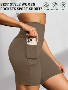 High Waisted Biker Shorts For Women With Pockets No See Through Workout Running Yoga Athletic Shorts Push Up Gym  Fitness